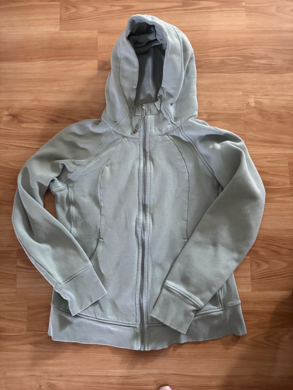 lululemon athletica Light Sage Green Hooded Bomber Jacket
